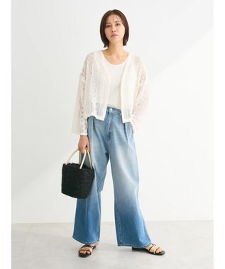 Green Parks ＳＥＴ２点　レースカーデ＋タンクトップ Off White