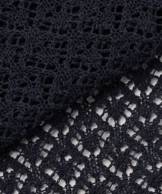 J.PRESS LADIES L LINEN COTTON BLEND ニット カーディガン インディゴ系