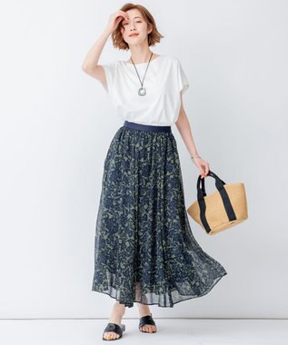 23区 S 【洗える】コットンフォルムジャージー ラウンドヘム カットソー ホワイト系