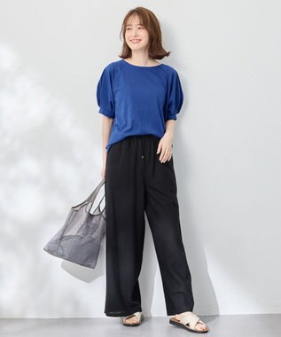 ANY パフスリーブラグランTシャツ ブルー