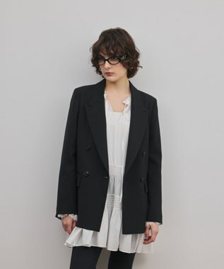 GRACE CONTINENTAL ピークドダブルジャケット ブラック