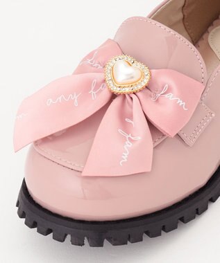 ANY KIDS リボン ローファー ピンク