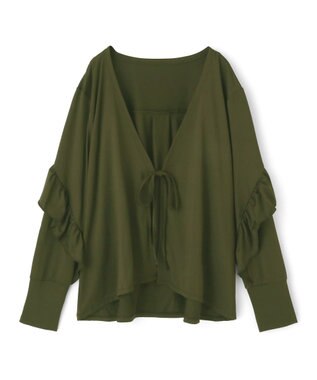 San-ai Resort（三愛水着楽園） 【UPF50＋】　フリル羽織り　M　　【San-ai Resort（サンアイリゾート）】 カーキ