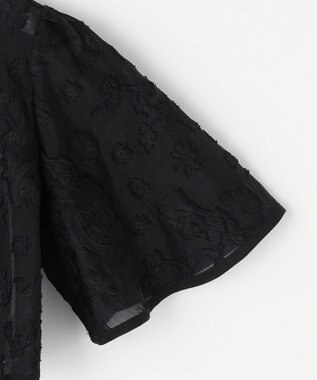 ANY SIS 【2SET】ジャガード ケープ トップス × サロペット ブラック