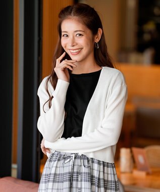 ANY SIS リブショートレングス カーディガン オフ