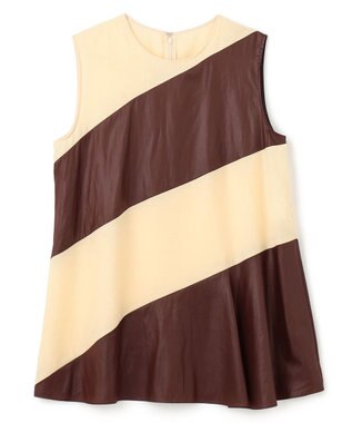 BEIGE， 【洗える】TOURRAQUE / Aラインブラウス Cream×Bordeaux