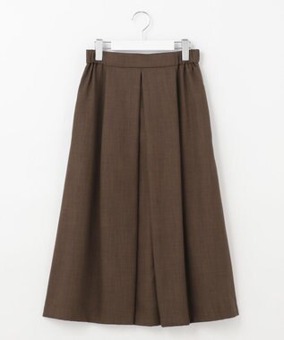 自由区 【接触冷感・速乾・UVカット・撥水・防シワ】リネンライクツイル タックスカート ダークブラウン系