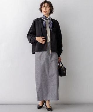 23区 L 【先行予約】2WAYストレッチタフタ ギャザーブルゾン ブラック系