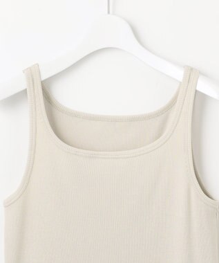 自由区 L 【洗える】ソフトリブ タンクトップ ベージュ