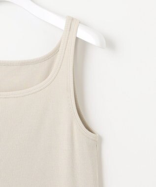 自由区 L 【洗える】ソフトリブ タンクトップ ベージュ