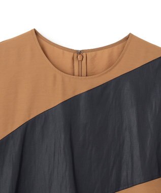 BEIGE， 【洗える】TOURRAQUE / Aラインブラウス Camel×Navy