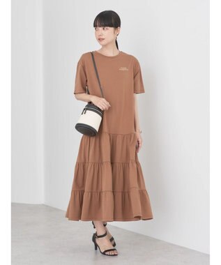 earth music&ecology バックロゴティアードワンピース Brown