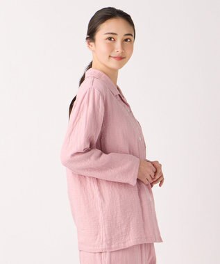 UCHINO マシュマロガーゼベーシックレディスパジャマ ピンクグレー