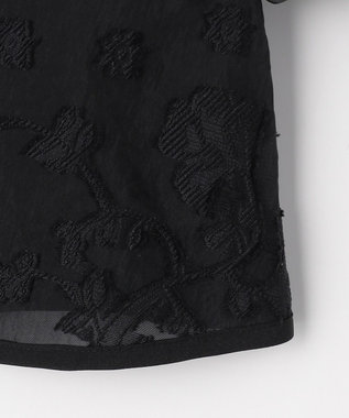 ANY SIS 【2SET】ジャガード ケープ トップス × サロペット ブラック