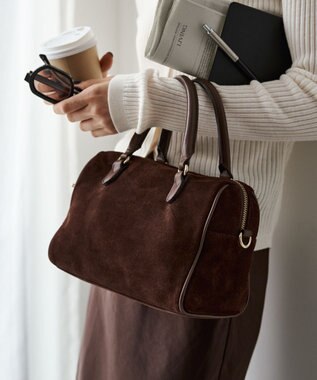 russet スエード2WAYミニボストンバッグ(CE-1570-WEB) D.Brown