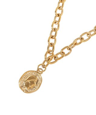 AMERICAN HOLIC 【ステンレス】コイントップチェーンネックレス Gold