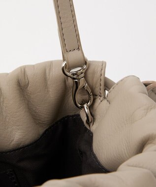 russet レザー巾着4WAYショルダーバッグ(CE-1454) GrayBeige