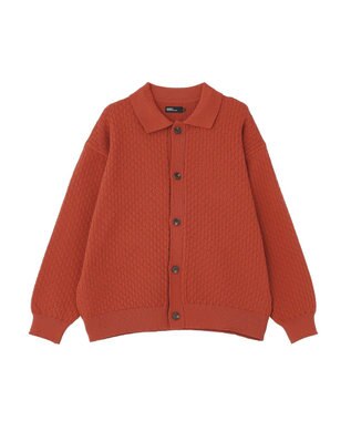 CRAFT STANDARD BOUTIQUE 柄編みニットシャツカーディガン Terracotta