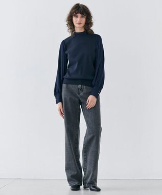 BEIGE， 【洗える・SPRiNG 3月号掲載】FICUS / デニムワイドストレートパンツ Slate