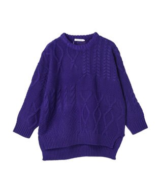 AMERICAN HOLIC パッチワークケーブルニットプルオーバー Purple