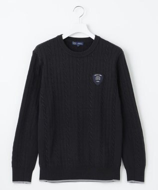 23区GOLF 【MEN】【ウォッシャブル】ストレッチ カラーニット ネイビー系