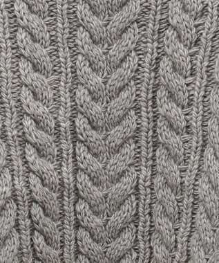 Green Parks フリンジスリーブショート丈ケーブルニット Light Gray