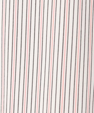 J.PRESS LADIES 【洗える】BEZコットンナイロン ストライプ シャツカラー ブラウス ピンク×ホワイトストライプ系1