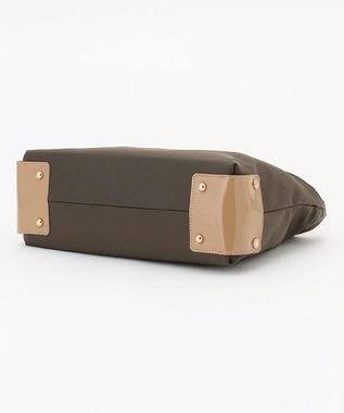 LA BAGAGERIE ツイルナイロン×エナメル 2WAYトートバッグ Sサイズ カーキ