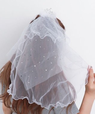 WEGO キラキラホワイトベール 柄2