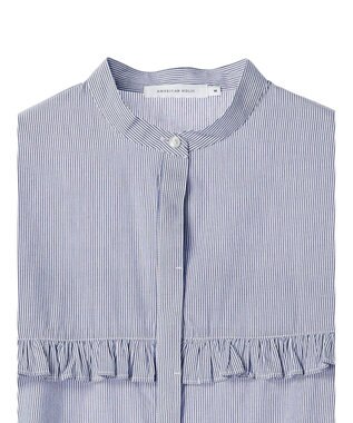 AMERICAN HOLIC フリルバンドカラーシャツ Stripe