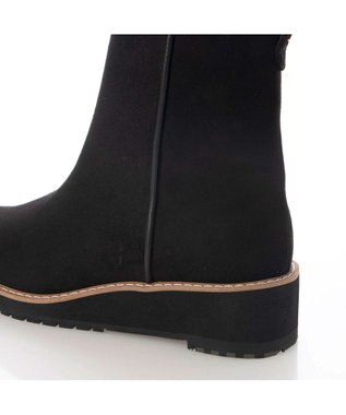 MODE ET JACOMO <carino>【レイン・スノー対応】ウエッジヒールショートブーツ ブラックスエード