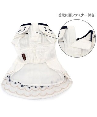 PET PARADISE ペットパラダイス エンブロイダリー ワンピース 小型犬 ホワイト×ブラック