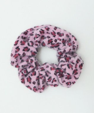 WEGO Lシャギーレオパードシュシュ ピンク