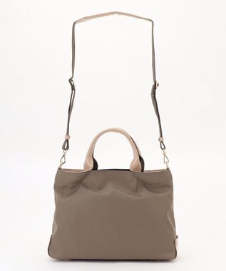 LA BAGAGERIE ツイルナイロン×エナメル 2WAYトートバッグ Sサイズ グレージュ