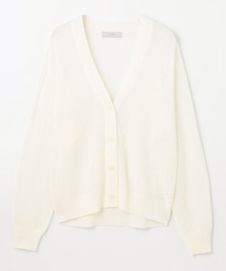 ANY L メッシュＶネックニットカーディガン エクリュ