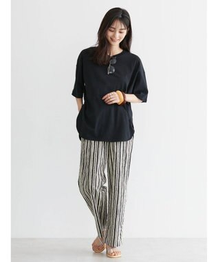 AMERICAN HOLIC 抗菌防臭ラウンドテールカットプルオーバー Black