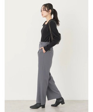 earth music&ecology 肩リボンニットプルオーバー Black