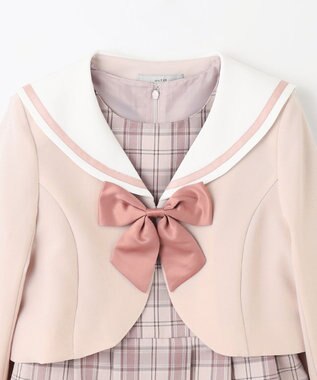 ANY KIDS 【2点セット】セーラージャケット+チェックワンピース ピンクベージュ
