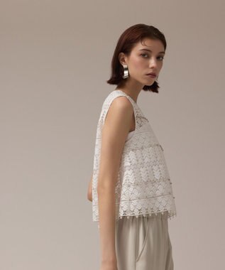 GRACE CONTINENTAL キカレースビジュートップ ホワイト