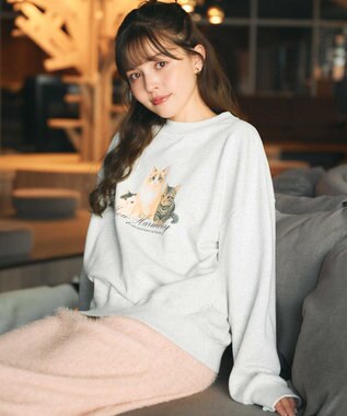 【猫カフェMOCHAコラボ】猫ちゃんプリント トレーナー