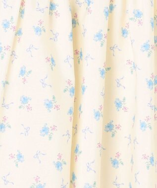 ANY KIDS 【洗濯機可能】オンオフショルダーワンピース エクリュ×花柄