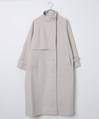 WEGO スタンドカラーロングコート ホワイトアイボリー