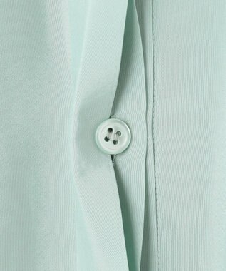 ICB 【洗える】ヌーディスローン  バンドカラーブラウス ライトグリーン系