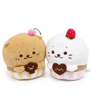 Mother garden しろたん カップケーキ マスコット 20cm お座りぬいぐるみ 白～オフホワイト