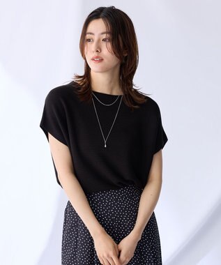 ANY 【新色追加/14色展開】アクリルガーターフレンチスリーブニット ブラック