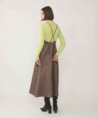 GRACE CONTINENTAL エンボスキャミワンピース ブラウン