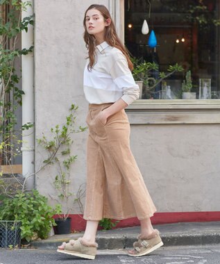 23区 【SLOW】ストレッチ コーデュロイ ゴアード スカート キャメル系