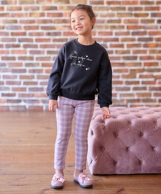 ANY KIDS 【WEB限定】7days 裏毛 トレーナー ネイビー×ロゴ