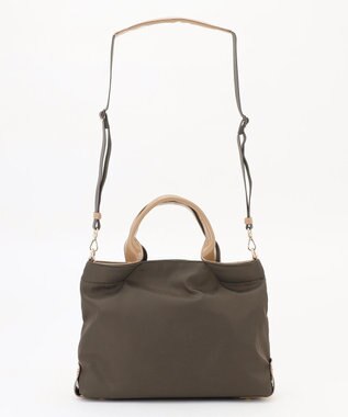 LA BAGAGERIE ツイルナイロン×エナメル 2WAYトートバッグ Sサイズ カーキ