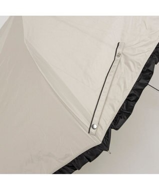 UNBILLION カシュネ cachenez / 【晴雨兼用】【日傘】UV カット率99％以上 PUバイカラーフリルトップレス折りたたみ傘 ベージュ